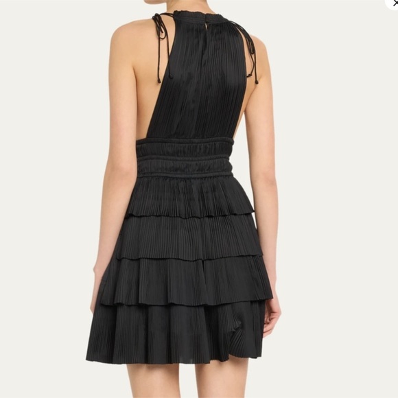 NWT ULLA JOHNSON Cecily plissé-satin mini dress Sz 6 - Picture 5 of 5